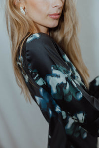 YASPELLA LONG DRESS zwart/groen