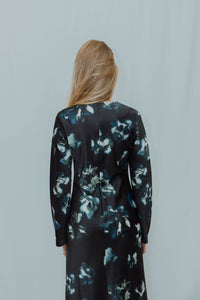 YASPELLA LONG DRESS zwart/groen