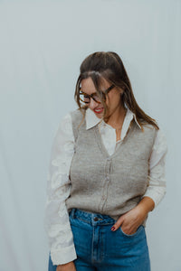 OBJDIANA KNIT WAISTCOAT beige