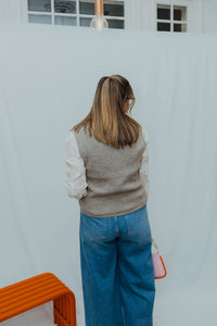 OBJDIANA KNIT WAISTCOAT beige