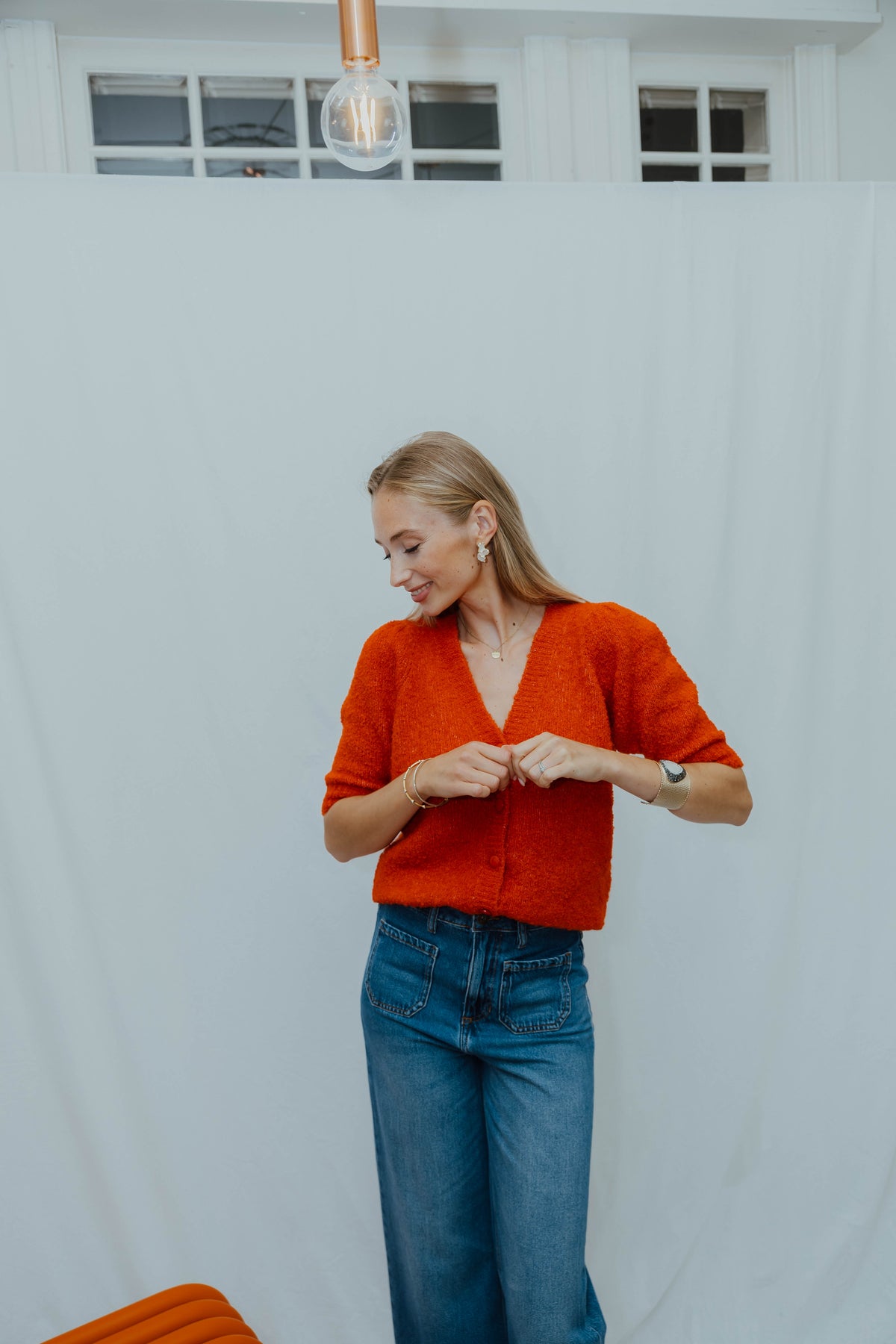 IHLOUCLE CARDIGAN donker oranje