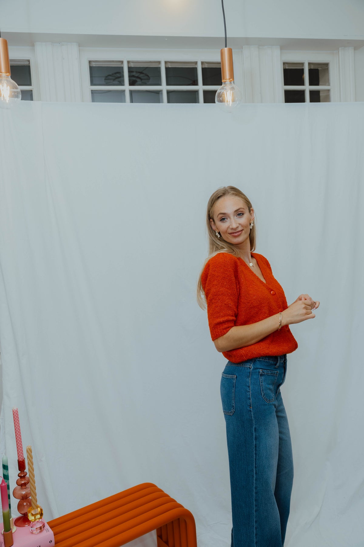 IHLOUCLE CARDIGAN donker oranje