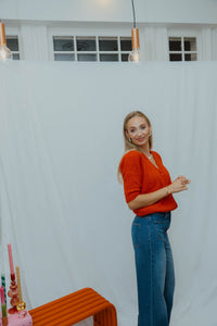 IHLOUCLE CARDIGAN donker oranje
