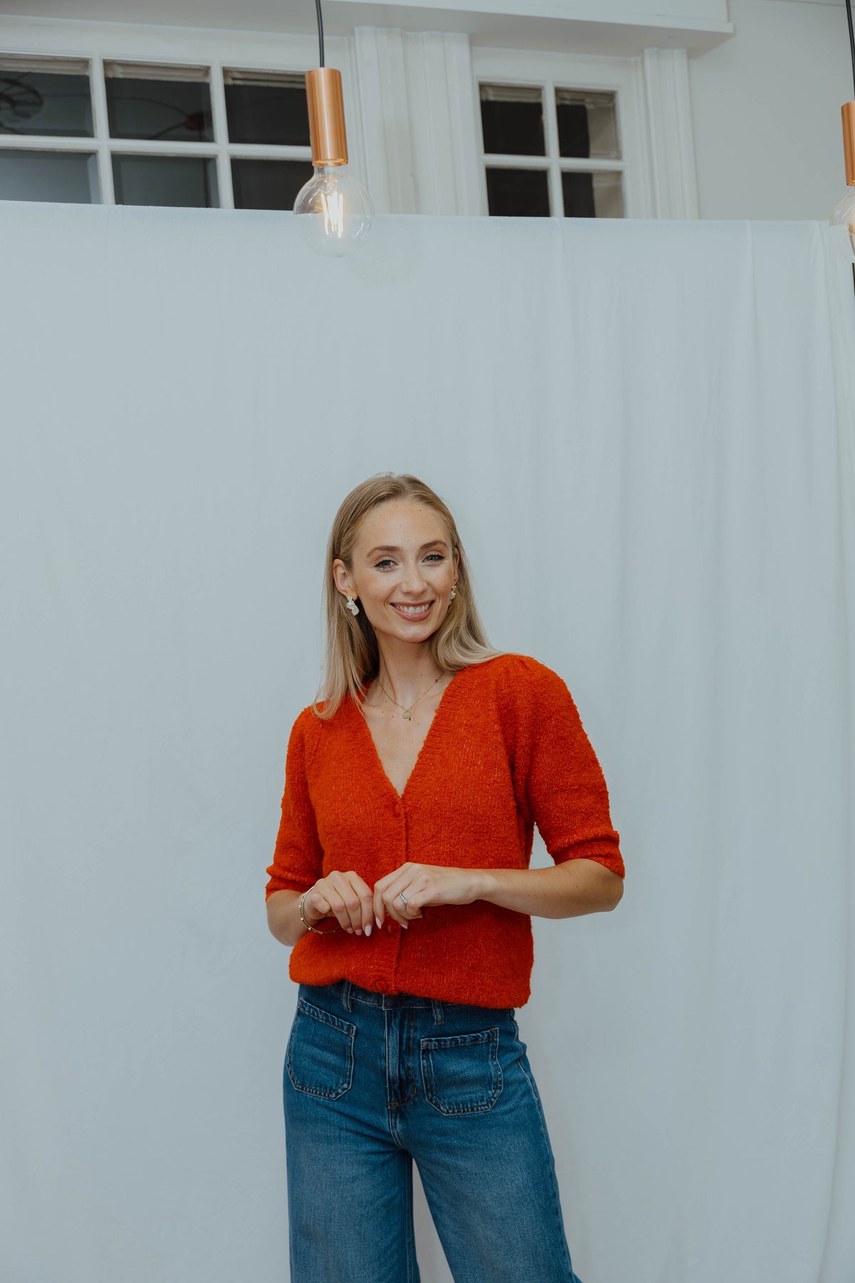 IHLOUCLE CARDIGAN donker oranje