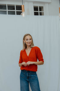 IHLOUCLE CARDIGAN donker oranje