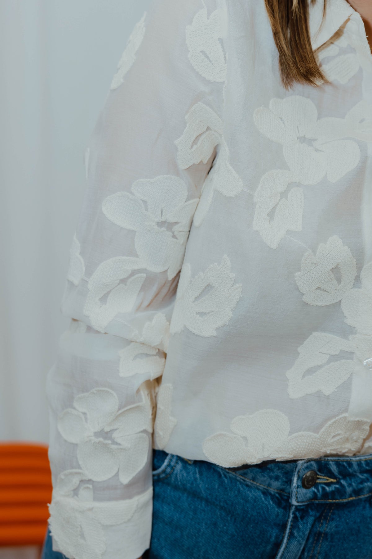 OBJTYLA SHIRT beige/bloem