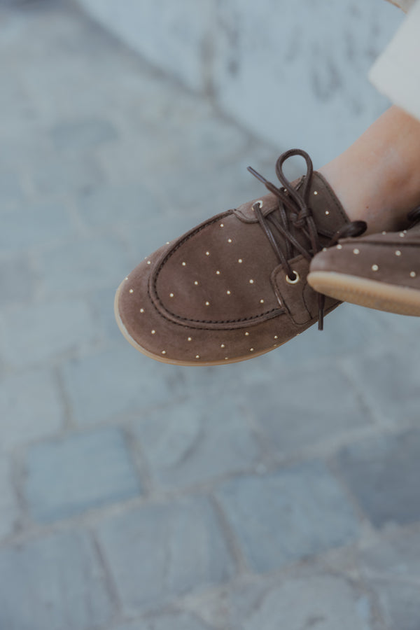 LATTY MOCASSINS STUDS chocolade
