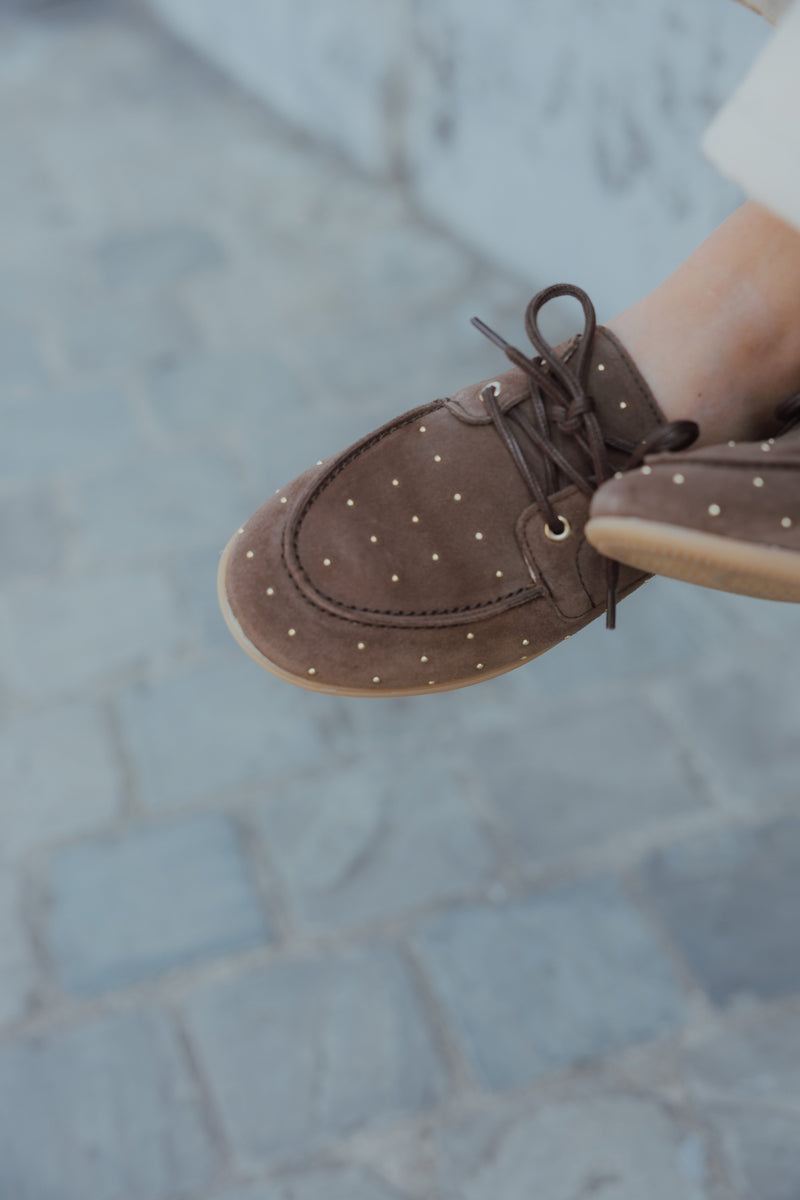 LATTY MOCASSINS STUDS chocolade