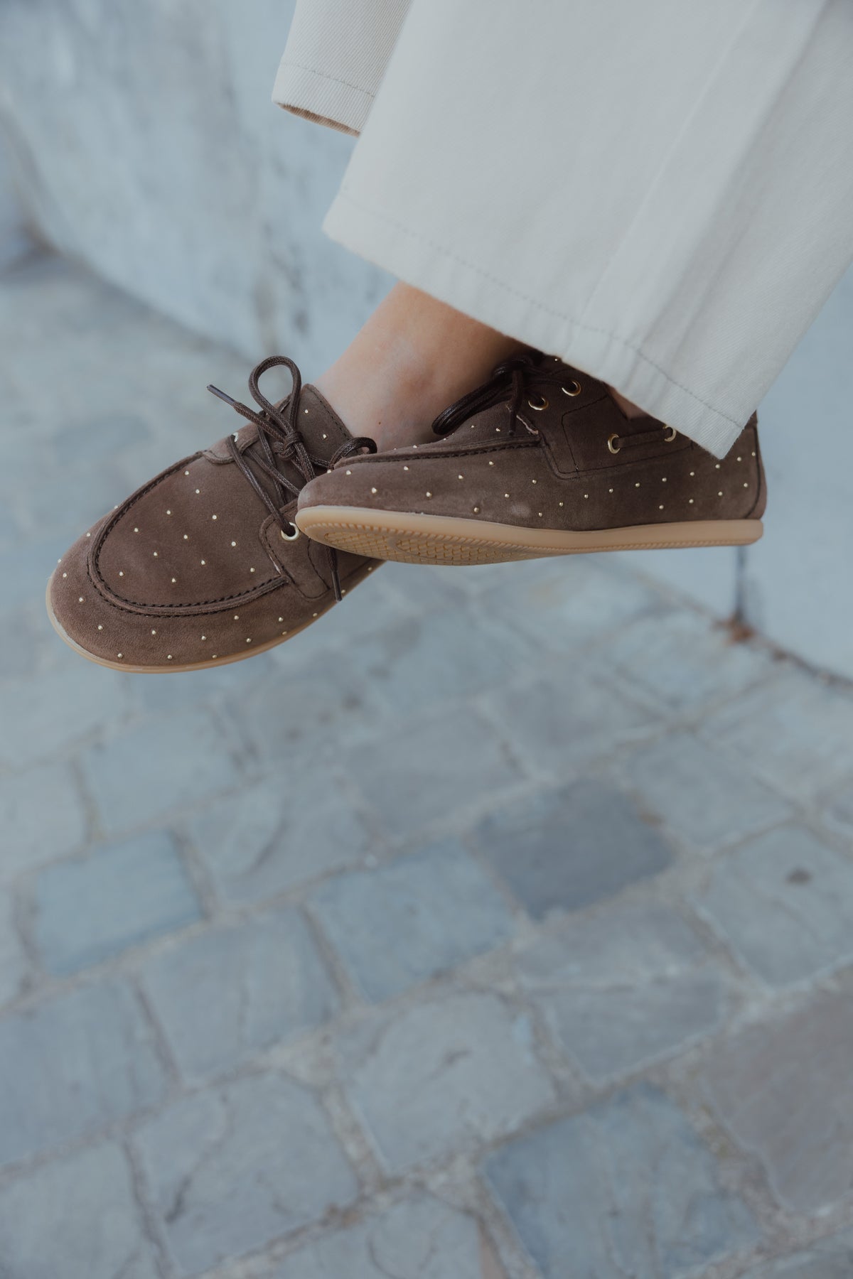 LATTY MOCASSINS STUDS chocolade