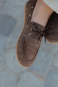 LATTY MOCASSINS STUDS chocolade