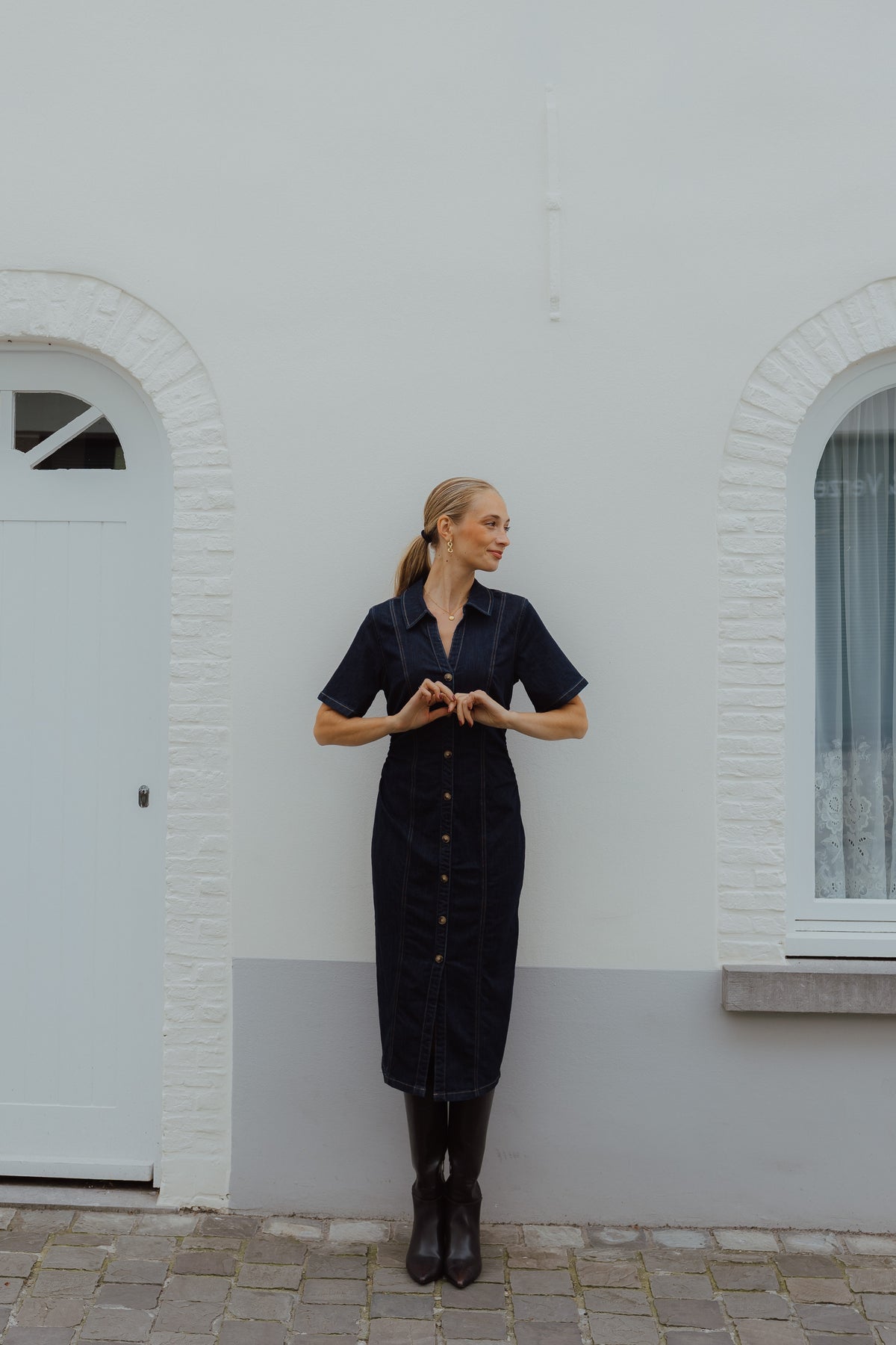 KAMOLLY DENIM DRESS dark jeans