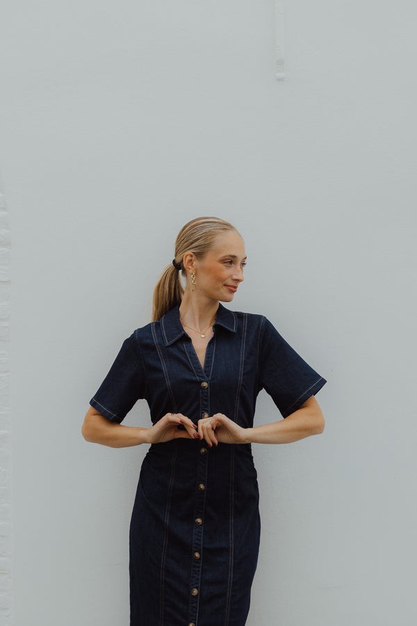 KAMOLLY DENIM DRESS dark jeans