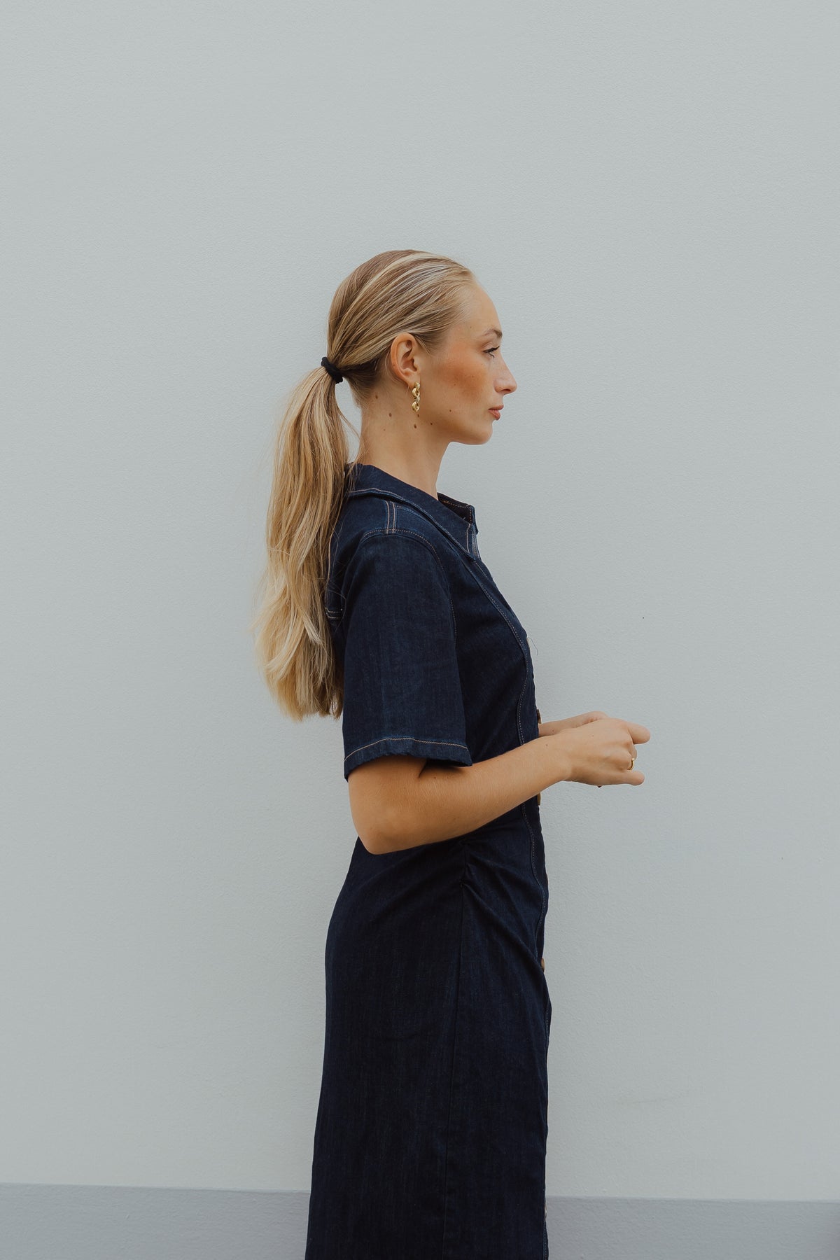 KAMOLLY DENIM DRESS dark jeans