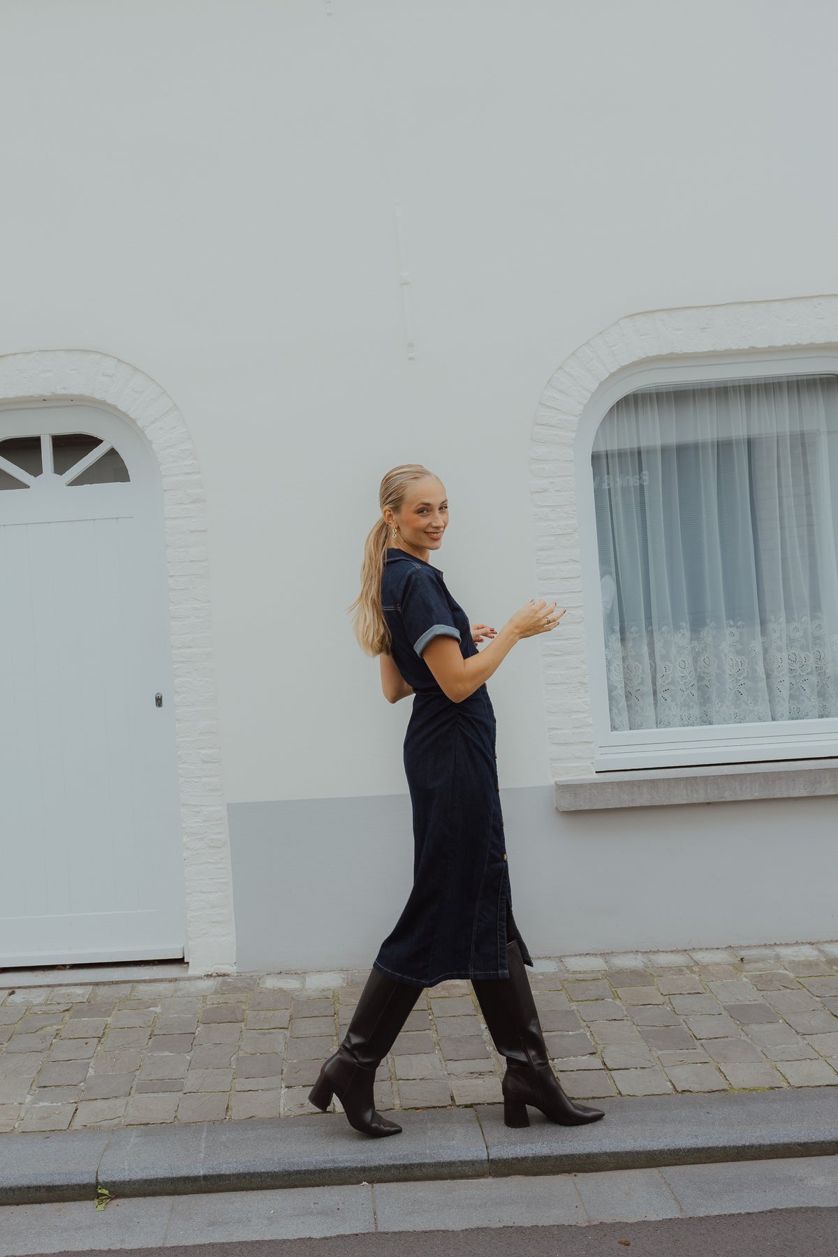 KAMOLLY DENIM DRESS dark jeans