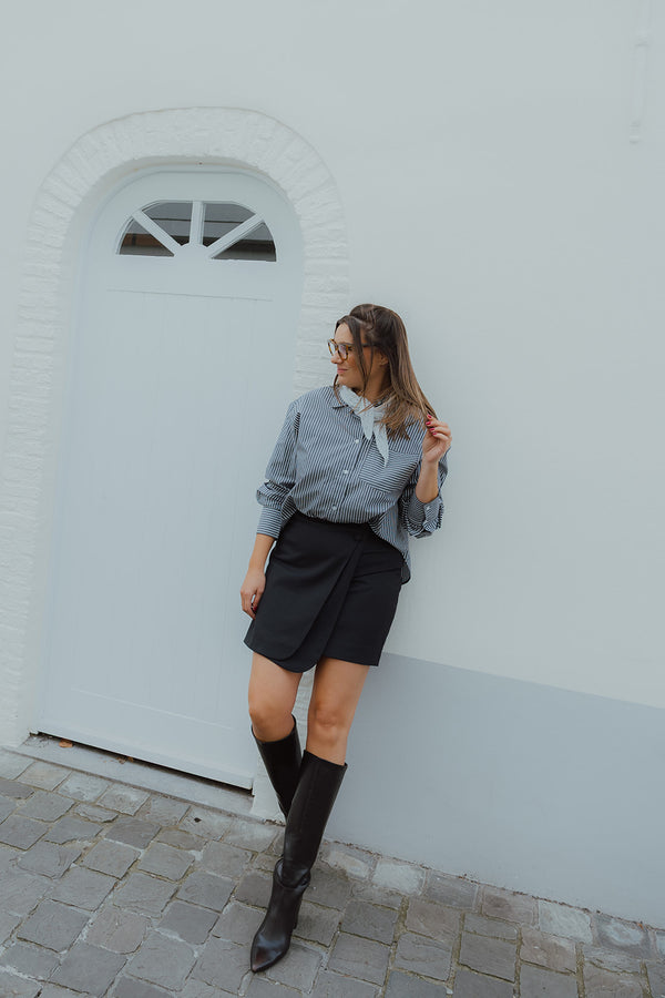 OBJZILA  SHIRT zwart/wit