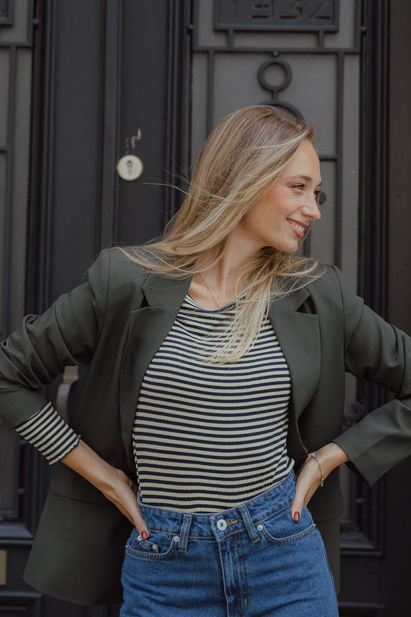 IHCELLA LSHIRT groen/blauw