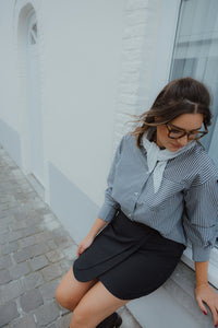 OBJZILA  SHIRT zwart/wit