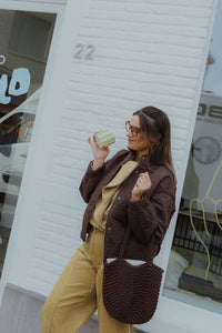 YASFIPURA  QUILTED JACKET bruin
