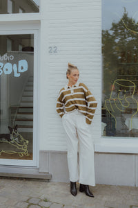 YASISABELL  POLO KNIT PULLOVER bruin