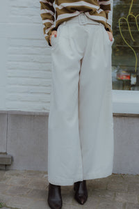 YASALIKKA HW BELTED PANT licht grijs