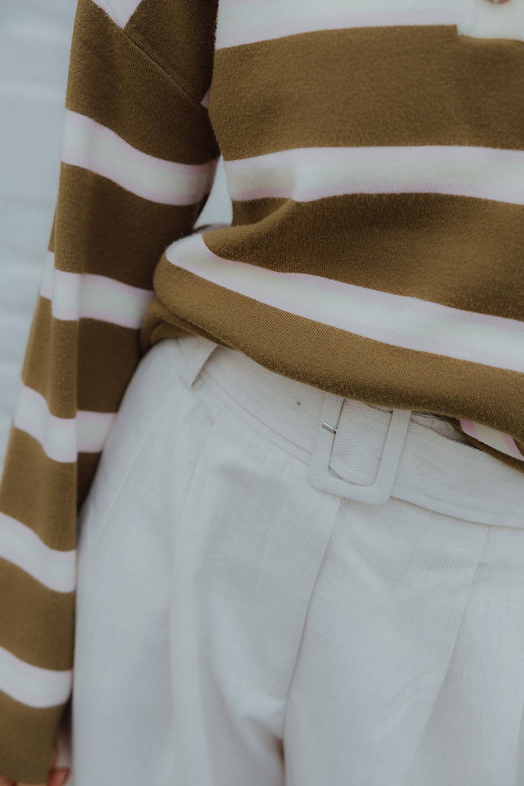 YASALIKKA HW BELTED PANT licht grijs