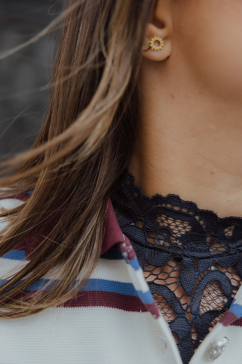 YASLACEY LACE TOP navy