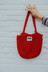 CROCHET BAG rood