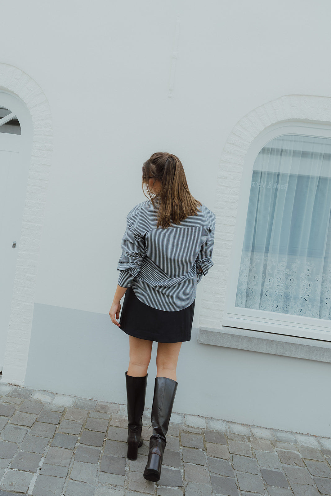 OBJZILA  SHIRT zwart/wit