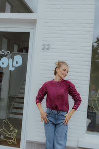 IHKAMARA LS STRIPE roze streep