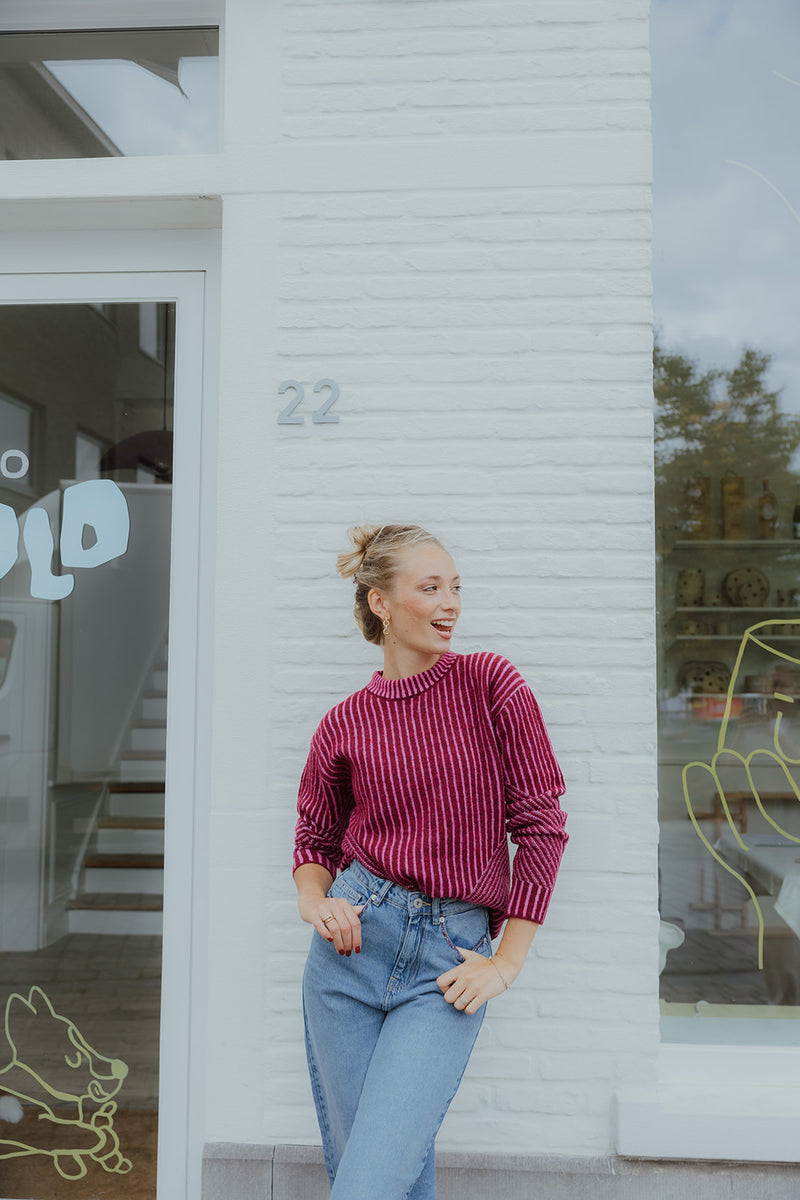 IHKAMARA LS STRIPE roze streep