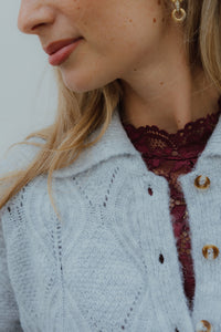 OBJKAISA FLORA 3/4 CARDIGAN grijs
