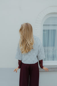 OBJKAISA FLORA 3/4 CARDIGAN grijs