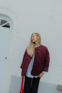 OBJALLIE QUILTED JACKET bordeaux