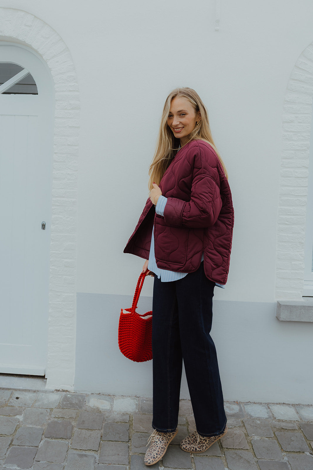 OBJALLIE QUILTED JACKET bordeaux