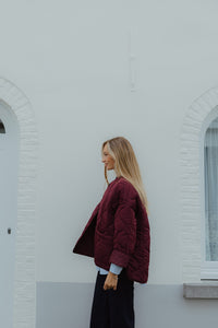 OBJALLIE QUILTED JACKET bordeaux