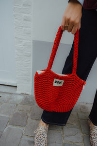 CROCHET BAG rood