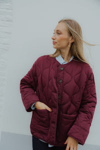 OBJALLIE QUILTED JACKET bordeaux