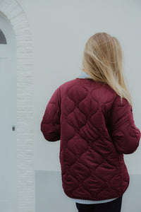 OBJALLIE QUILTED JACKET bordeaux