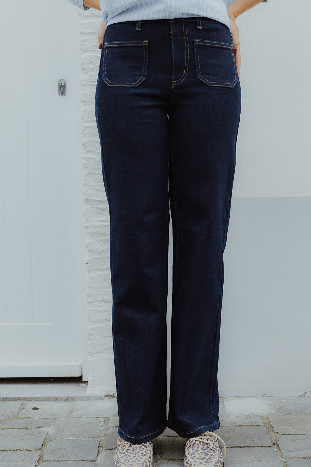 KABROOK HW FIT JEANS dark denim