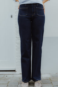 KABROOK HW FIT JEANS dark denim
