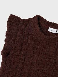 NMFRALILLI KNIT SLIPOVER bruin