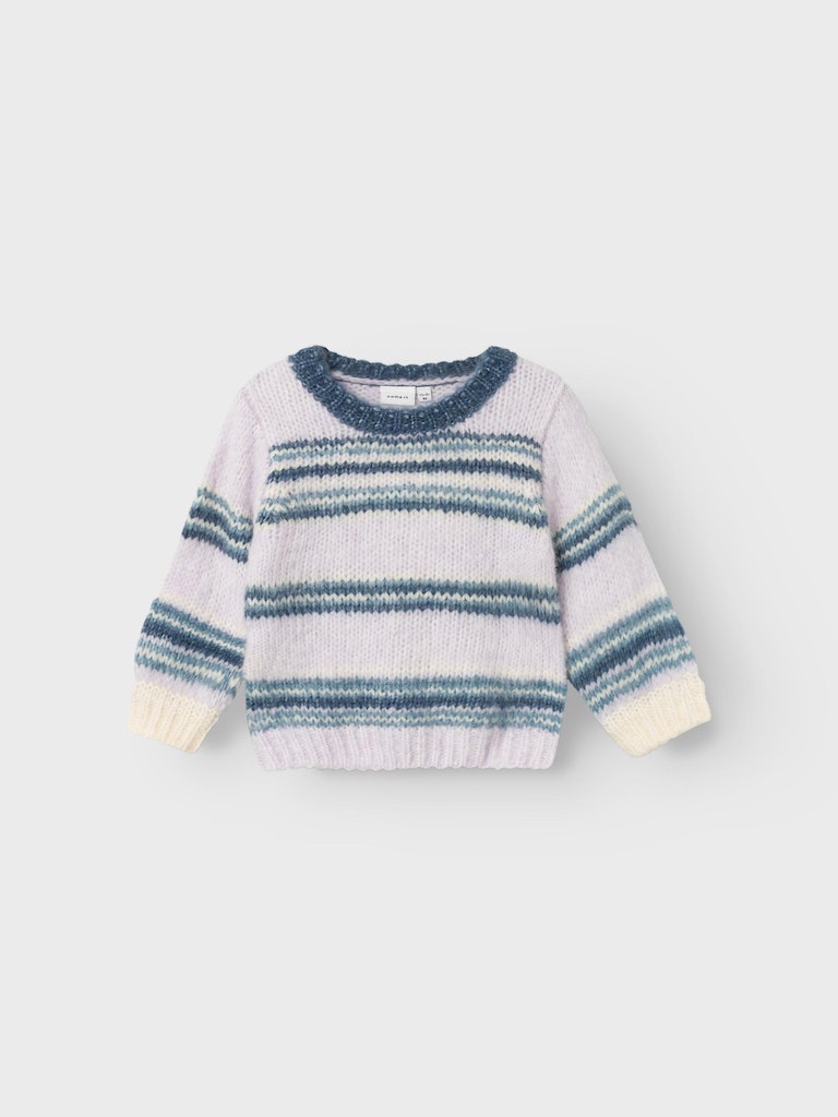 NMFLAHELLE LS KNIT lila/blauw