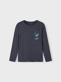 NKMOMOFFE LS TOP blauw