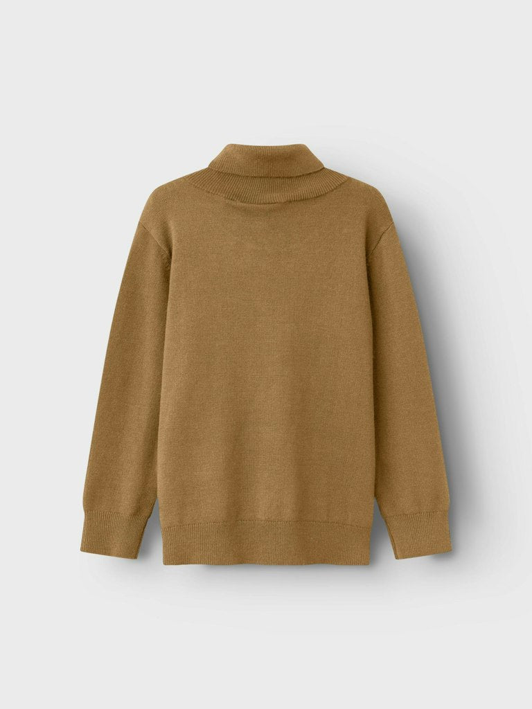 NMMROMIL LS ROLLNECK beige/bruin