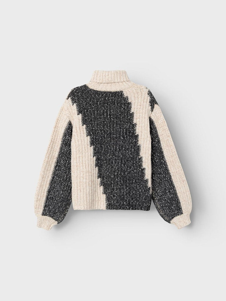 NKFONINA LS ROLL NECK KNIT zwart