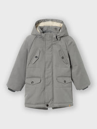 NMMGODO PADDED LONG JACKET grijs