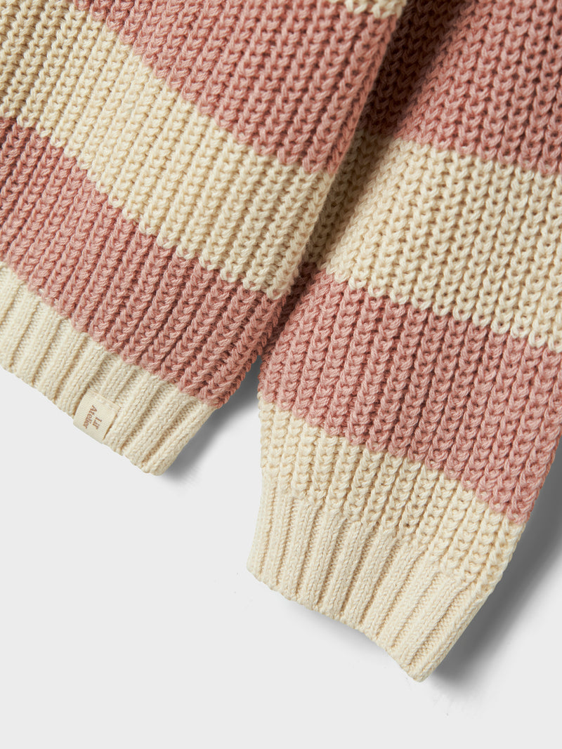 NMFEMLEN  KNIT STRIPE roze