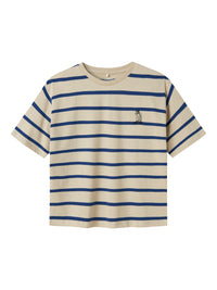 NKMLAVON TOP streep blauw