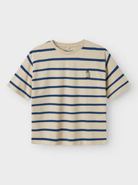 NKMLAVON TOP streep blauw