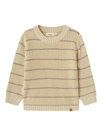 NMMEMLEN  KNIT STRIPES bruin